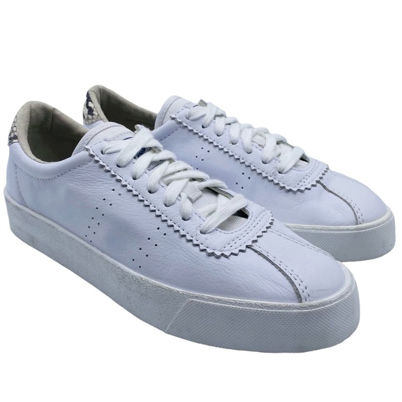 Superga Club S Full Comfort White Leather Lace Up Low Top Sneaker 2843 Size 6.5 - Picture 2 of 13
